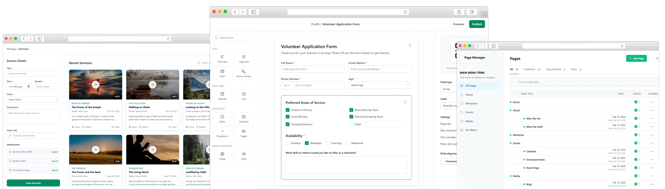 Horizon CMS interface wide preview 1